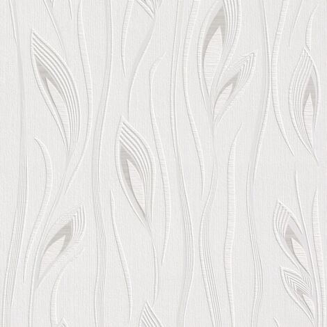 Rasch Selection 788563 Vliestapete Blumenoptik 10.05 x 0.53 m Weiß Beige Wohnzimmer Flur Büro Küche Wohnräume