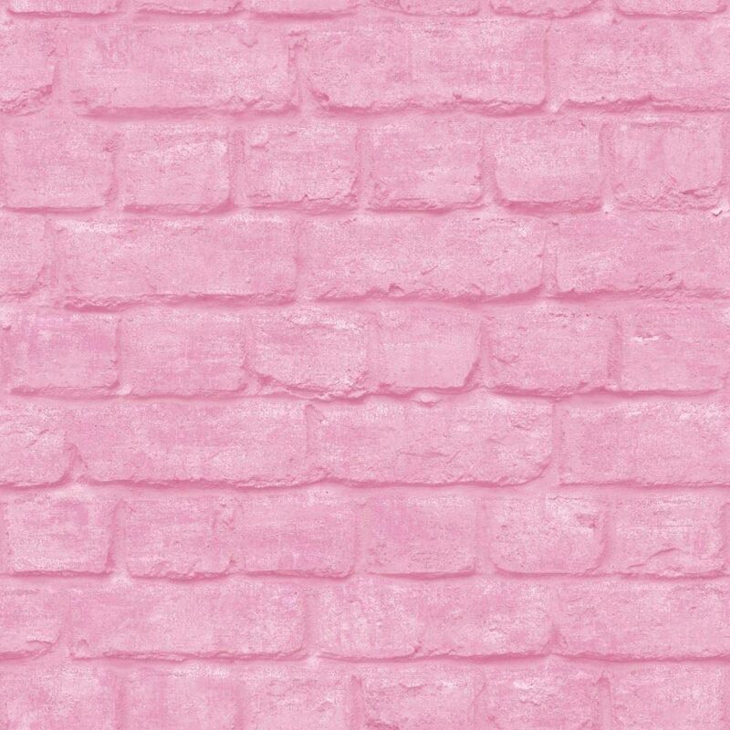 Rasch Urban Pink Brick Effect Embossed Texture Modern Wallpaper 226805