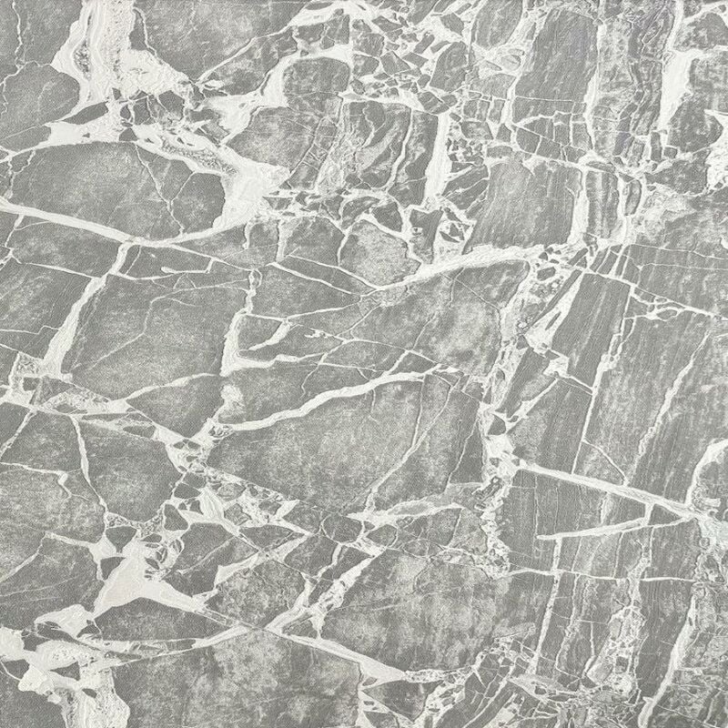 Vasari Enzo Grey Marble Wallpaper Metallic Heavyweight Textured Vinyl - Rasch