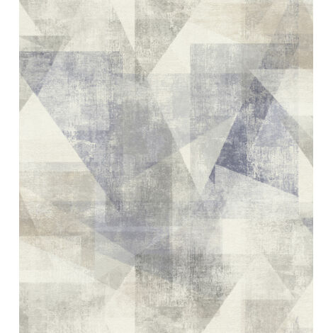 Rasch Vliestapete 617955 Linares geometrisch blau grau-beige 10,05 x 0,53 m Vliestapeten