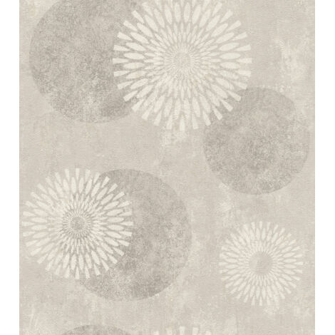 Rasch Vliestapete 651713 Kreise grau-beige 10,05 x 0,53 m Vliestapeten