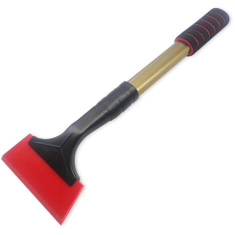 Raschiaghiaccio per Auto, Raschianeve da 42 cm con Manico Antiscivolo, Raschietti per Neve e Ghiaccio Allungati per Parabrezza Auto,Rosso