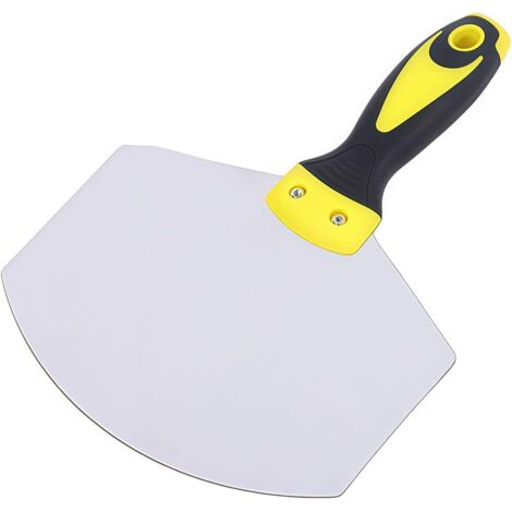 Raschietto per spatola curvo 1 pezzo, raschietto per spatola, raschietto in acciaio inossidabile con manico in plastica, raschietto per muratura per raschiare pareti