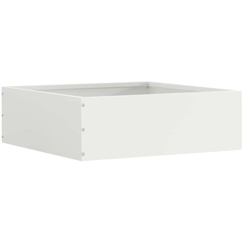 Raseneinfassung Weiß 40 X 40 X 13 Cm Stahl Vidaxl