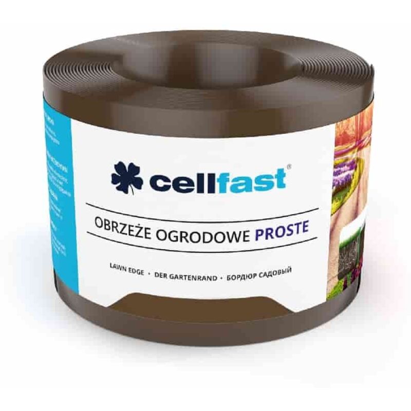Cellfast Rasenkante Braun, 15 Cm X 9 M, Beeteinfassung, Flexible Rasenkante