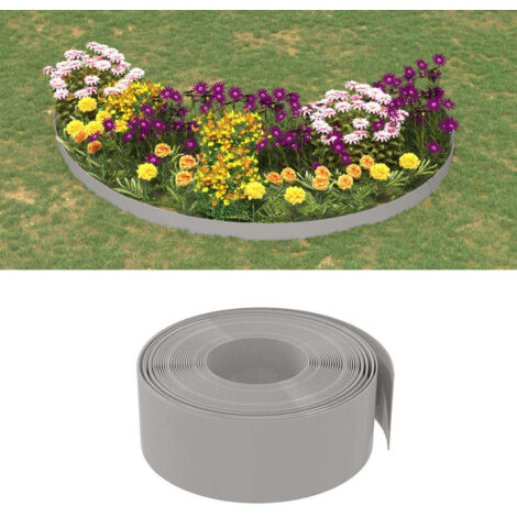 Rasenkante Grau 10 m 20 cm Polyethylen
