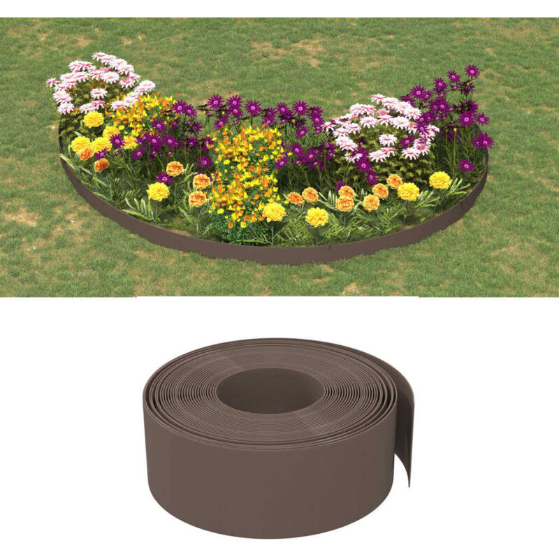 Rasenkanten 2 Stk. Braun 10 M 20 Cm Polyethylen - Vidaxl