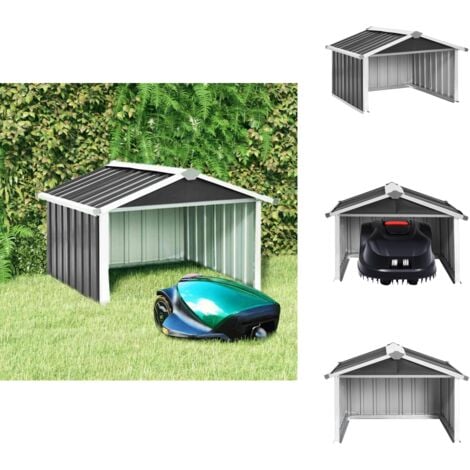 Rasenmäher Garage 92x97x63 cm Verzinkter Stahl Anthrazit - Mähergarage - Robotermäherschuppen - Stahlausstattung - Wetterfest - Anthrazit