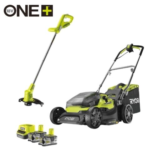 Rasenmäher + Kantenschneider RYOBI RY18LMH37LT25-250 One+, 2x18V, l.37cm, 2 Batterien 5Ah - 5133004717