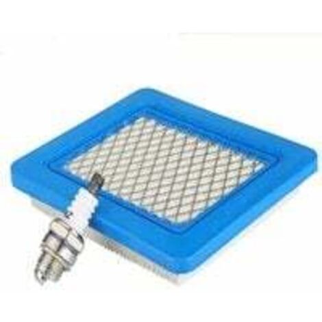 Rasenmäher-Luftfilter und Zündkerze für Briggs & Stratton Motoren der Serien 625, 650 und 675, Teilenummern 491588, 399959, 491588S, Wolf 2058411, Honda GCV Zubehör (Luftfilter und Zündkerze)