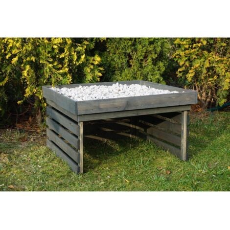 POSTEN BÖRSE Rasenmäher Mähroboter Garage grau mit Pflanzdach 78x84x46