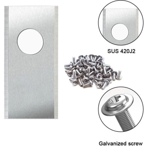 Rasenmähermesser, silberfarbenes, gebogenes Edelstahlmesser, einlochig, passend für WORX Gartenrasenmähermesser