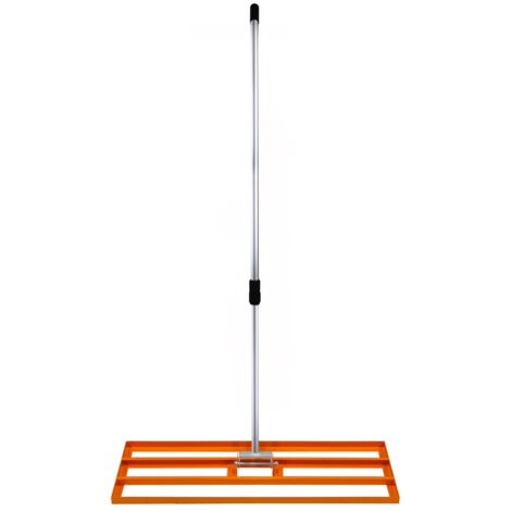 Rasenrakel 100cm Levelingrake Rasen Rakel Rake Stahl Orange 1.9m Flächenebener