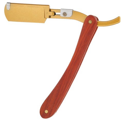 Rasierständer aus Edelstahl mit Holzgriff für die traditionelle Rasur (Klinge nicht im Lieferumfang enthalten)