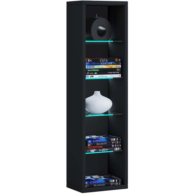 Ebuy24 - RasitoL bibliothèque accroché au mur 5 tablettes noir.