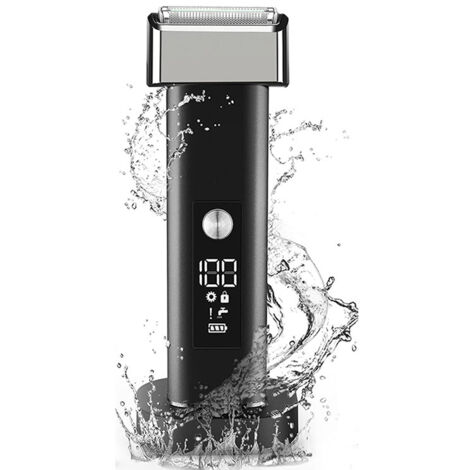 Rasoio elettrico per uomo, rasoio elettrico impermeabile Wet and Dry per uomo, display LED, ricarica rapida USB-C per viaggi e casa