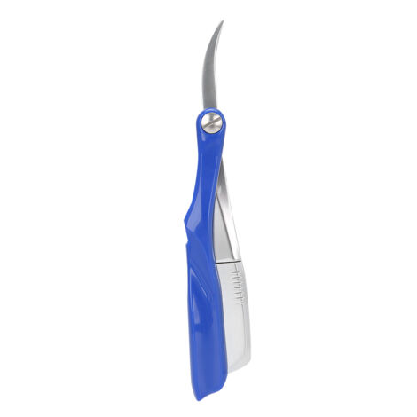 Rasoir à Barbe Portable Professionnel - Outil de Toilettage Facial Manuel Pliable Bleu