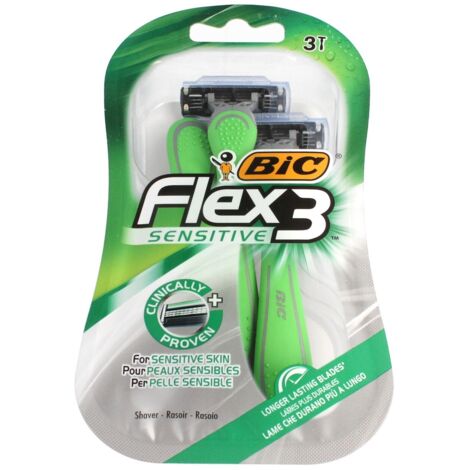 Rasoir Bic Flex 3 Sensitive, paquet de 3