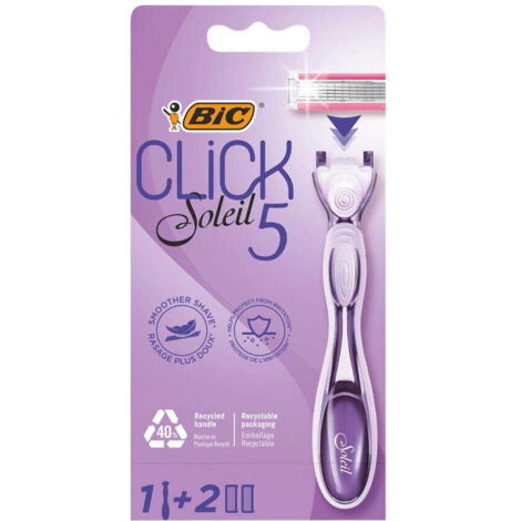 Rasoir BIC Soleil Click 5 5 lames avec lames remplaçables 1+2 pcs.