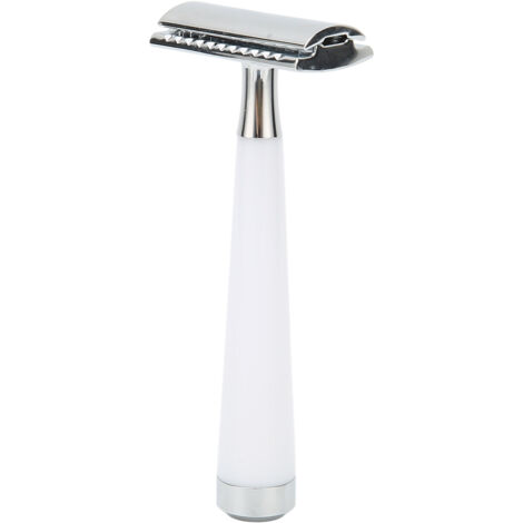 Rasoir de Barbier Professionnel à Double Lame pour Usage Domestique, Prise Ergonomique et Coupe Précise
