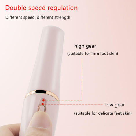 Rasoir de Pied Électrique Rechargeable avec LED - 2 Têtes Exfoliantes, 2 Vitesses pour Callosités