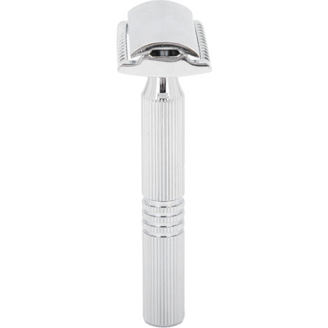 Rasoir de sécurité professionnel en alliage pour hommes, portable pour voyage et maison, sans lame (argenté)