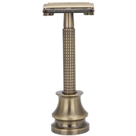 Rasoir de sécurité vintage en cuivre avec base dorée - Outil de rasage barbe - 3 couleurs