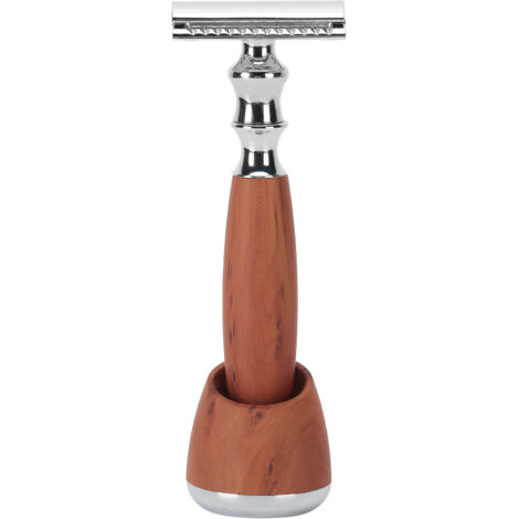 Rasoir de sûreté classique à double tranchant avec manche en bois pour hommes
