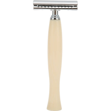 Rasoir de sûreté double tranchant - Précision, durabilité et simplicité d'utilisation - Couleur beige
