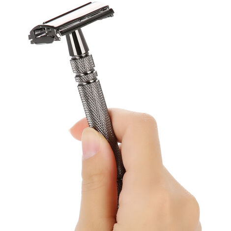 Rasoir de sûreté traditionnel à deux lames pour la barbe - Rasoir manuel pour hommes