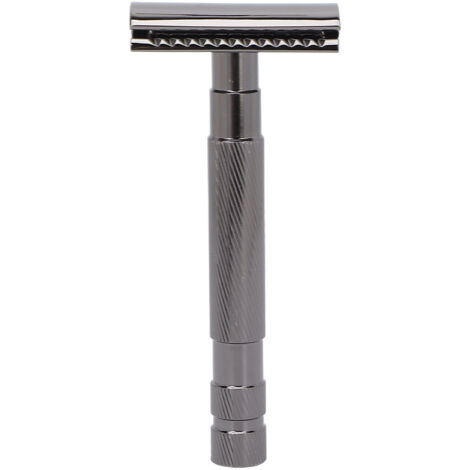 Rasoir de sûreté vintage à double tranchant, design ergonomique antidérapant, durable et précis.
