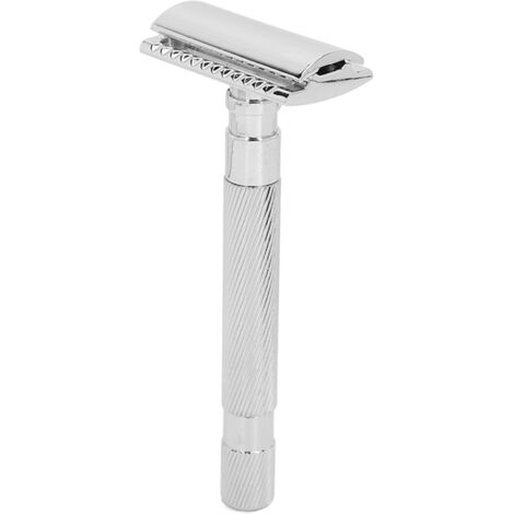 Rasoir de sûreté vintage pour hommes en alliage diamanté, double tranchant argenté - Style rétro