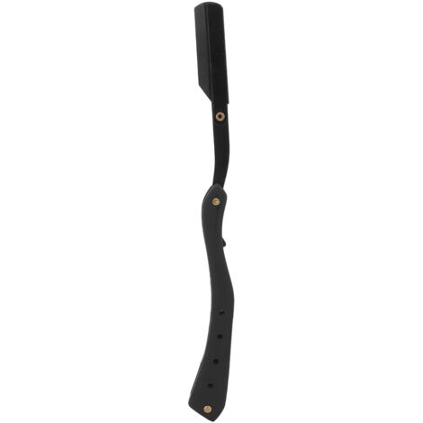 Rasoir droit professionnel en acier inoxydable pour hommes - Noir (lame non incluse)