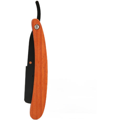 Rasoir droit vintage à manche en bois avec lames remplaçables pour barbe et rasage