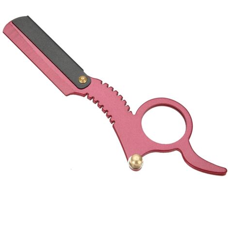 Rasoir droit vintage pour barbe avec mécanisme de remplacement de lames facile - Rouge
