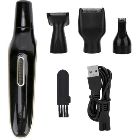 Rasoir Électrique 4 en 1 Multifonction pour Barbe, Nez, Tempes et Gravure, Rechargeable USB