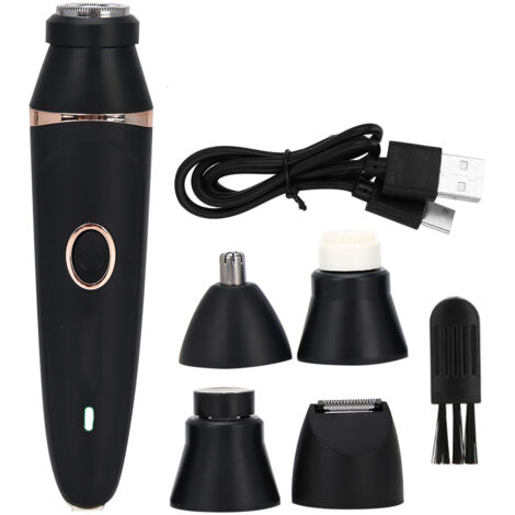 Rasoir Électrique 5-en-1 pour Homme avec Brosse Nettoyante, Tondeuse à Poils de Nez, Recharge USB et Étanche