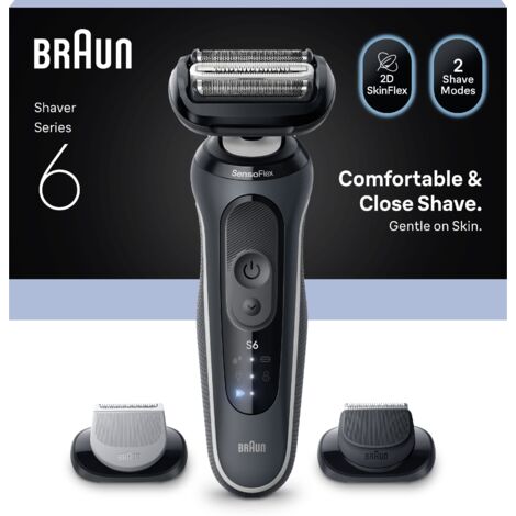 Rasoir électrique BRAUN Series 6 - Noir - Autonomie 60 minutes - Charge rapide 5 minutes