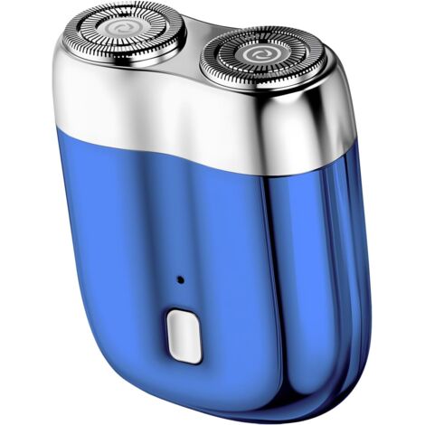 Rasoir Électrique Homme - 1 Pièce - Acier Inoxydable - Moteur 7000 tr/min - Voyage et Bureau - Bleu