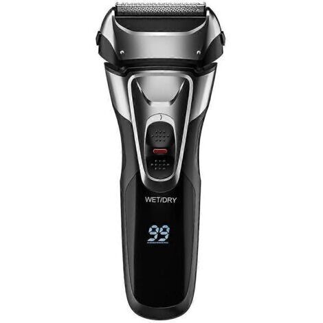 Rasoir Électrique Homme Rechargeable 3D, Lavable, Sec ou Humide, pour Visage et Barbe, Puissant et Précis
