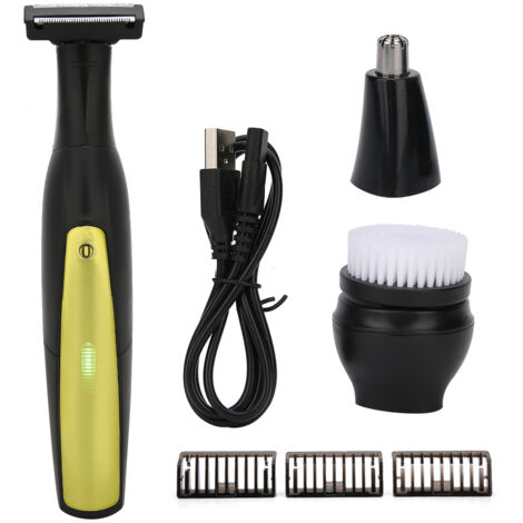 Rasoir Électrique Portable pour Hommes - Tondeuse à Poils de Nez Imperméable et Machine de Nettoyage Facial