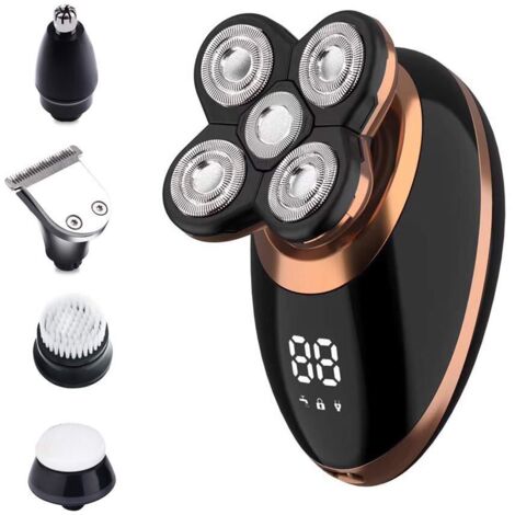 Rasoir électrique pour homme rechargeable — Modèle nouveau intelligent à affichage numérique — Rasoir 5 lames pour tête et visage