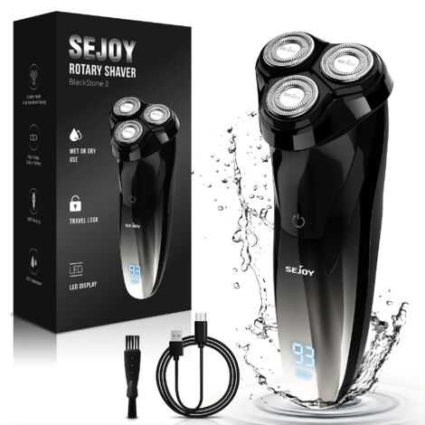 Rasoir électrique rechargeable pour homme Sejoy avec lame rotative et charge rapide