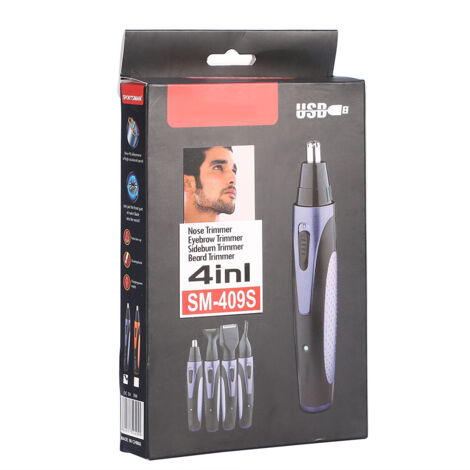 Rasoir Électrique Visage Rechargeable Automatique pour Barbe Sourcils Nez Oreilles