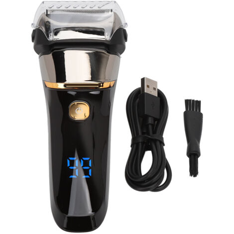 Rasoir Électrique Visage Sans Fil Affichage Numérique USB Rechargeable Lavable Barbe Moustache