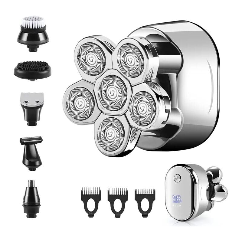 SNQ - Rasoir Electriques Hommes, Rechargeable Rasoir électrique Rasoir à tête chauve usb Rasoir rotatif Sans fil Étanche Rasoir électrique Tondeuse à