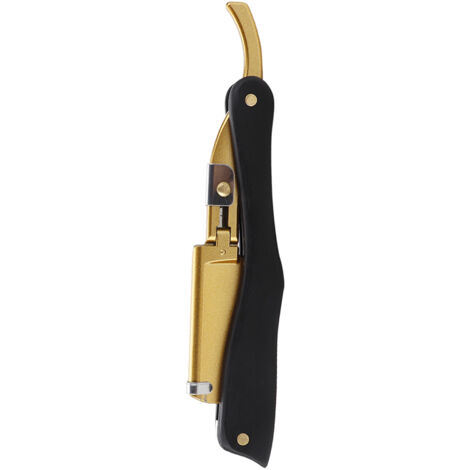 Rasoir manuel classique en bois pour barbe et cheveux, couteau de rasage pliable noir