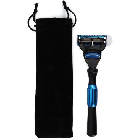 Rasoir manuel de sûreté 5 couches en alliage de zinc pour barbe - Noir et Bleu