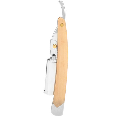 Rasoir manuel portable en acier inoxydable pour barbe - Tondeuse à barbe droite pour hommes (sans lame)