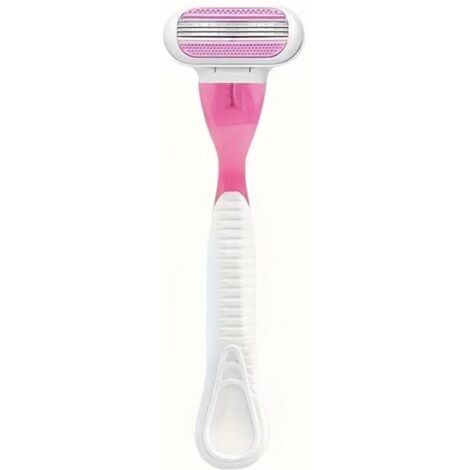 Rasoir manuel pour femmes — Rasoir bikini à trois lames en acier inoxydable — Outil portable d'épilation du corps et du visage — Tondeuse bikini (Porte-lame trois plis n° 1 + 1 lame [Emballage simple]